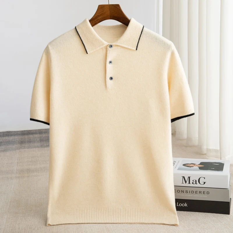 Men's Fine Wool Short Sleeve Knit Polo | The Richmond