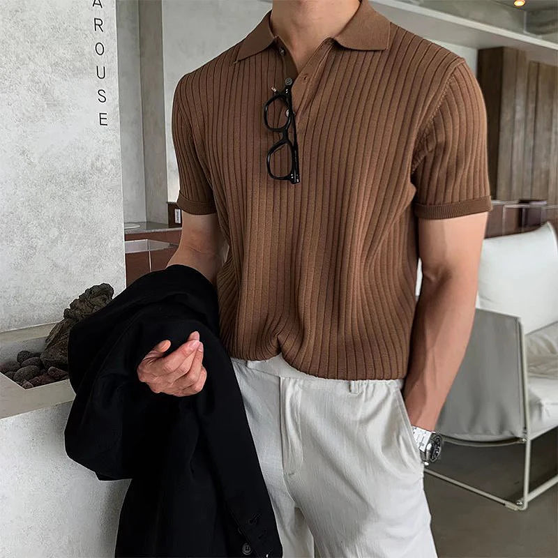 The Belgravia | Ribbed Knit Polo Shirt