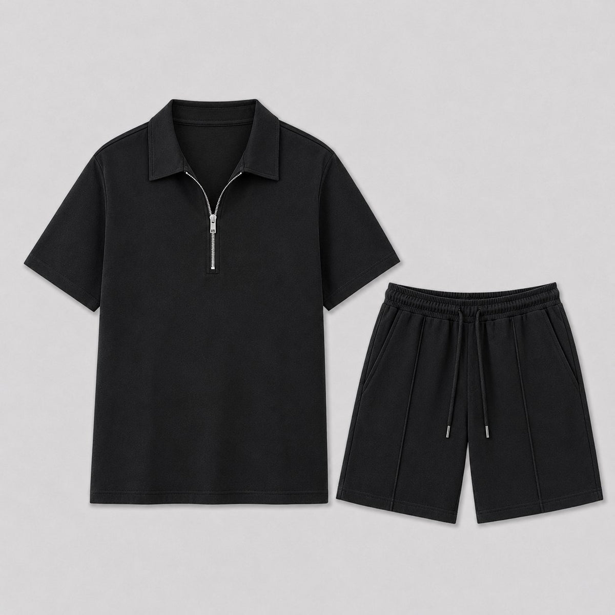 mens-short-sleeve-zip-polo-shirt-shorts-coord-set-formentera