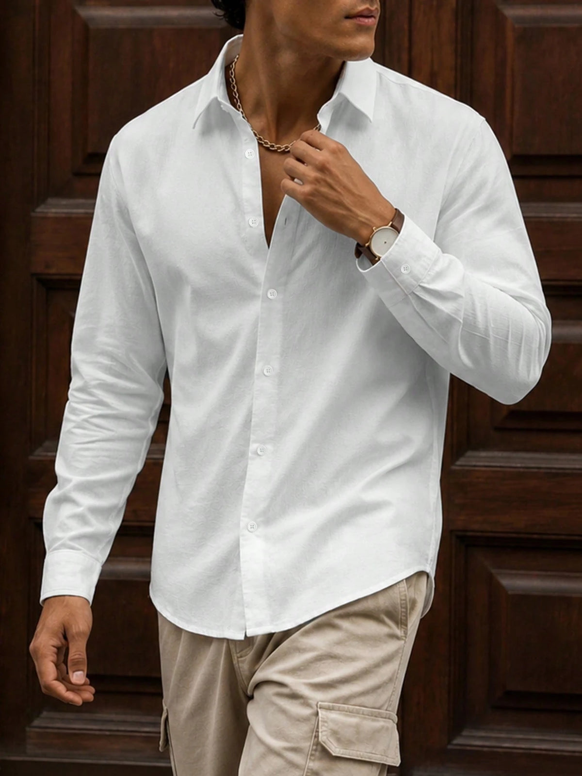 Men's Long-Sleeve Linen-Blend Casual Shirt | The Arundel