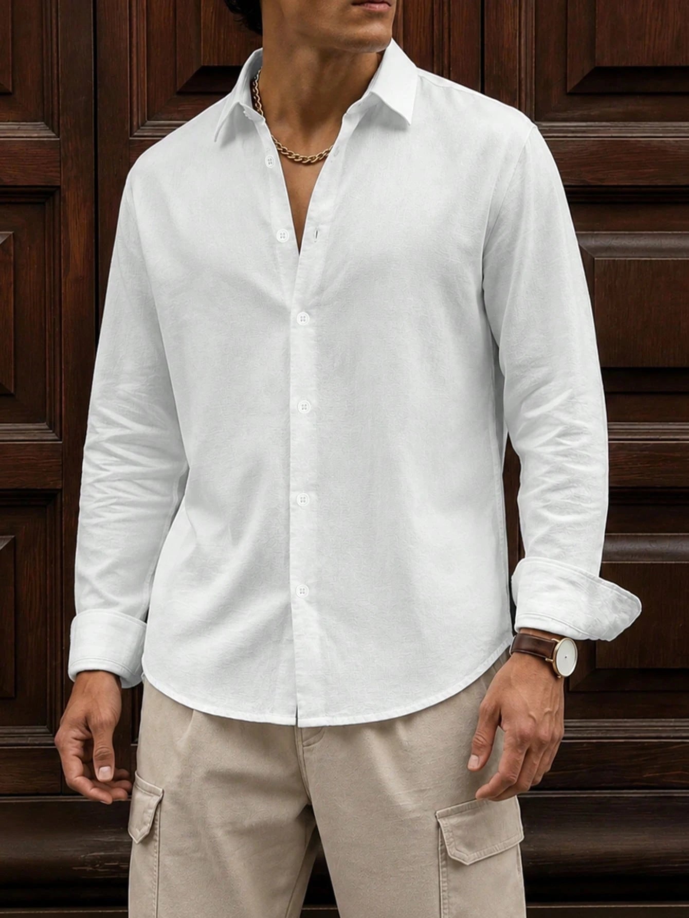 Men's Long-Sleeve Linen-Blend Casual Shirt | The Arundel