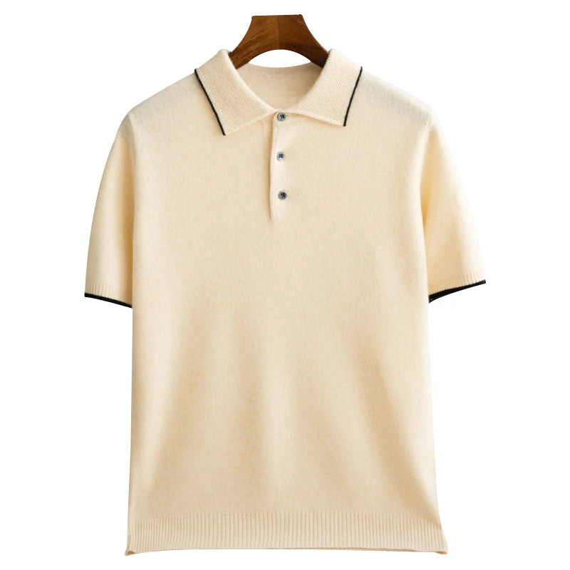 Men's Fine Wool Short Sleeve Knit Polo | The Richmond