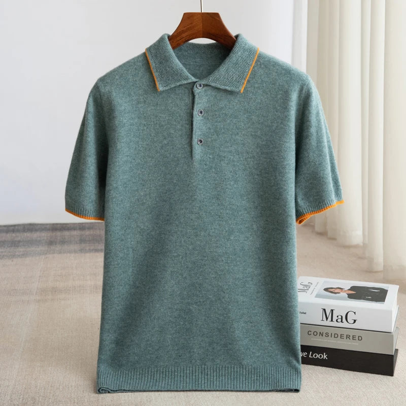 Men's Fine Wool Short Sleeve Knit Polo | The Richmond