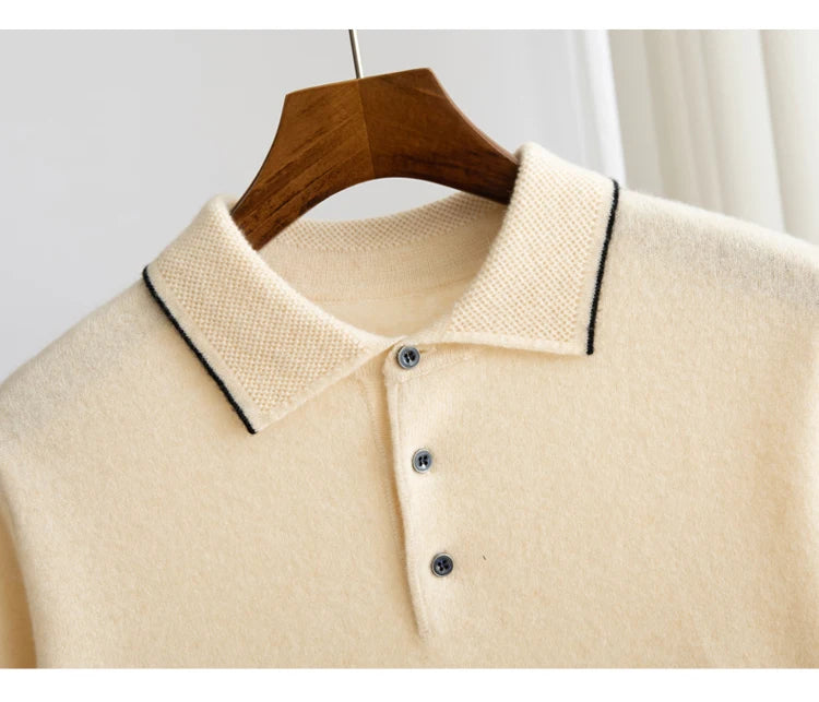 Men's Fine Wool Short Sleeve Knit Polo | The Richmond