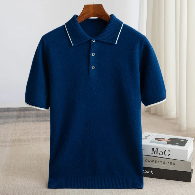 Men's Fine Wool Short Sleeve Knit Polo | The Richmond