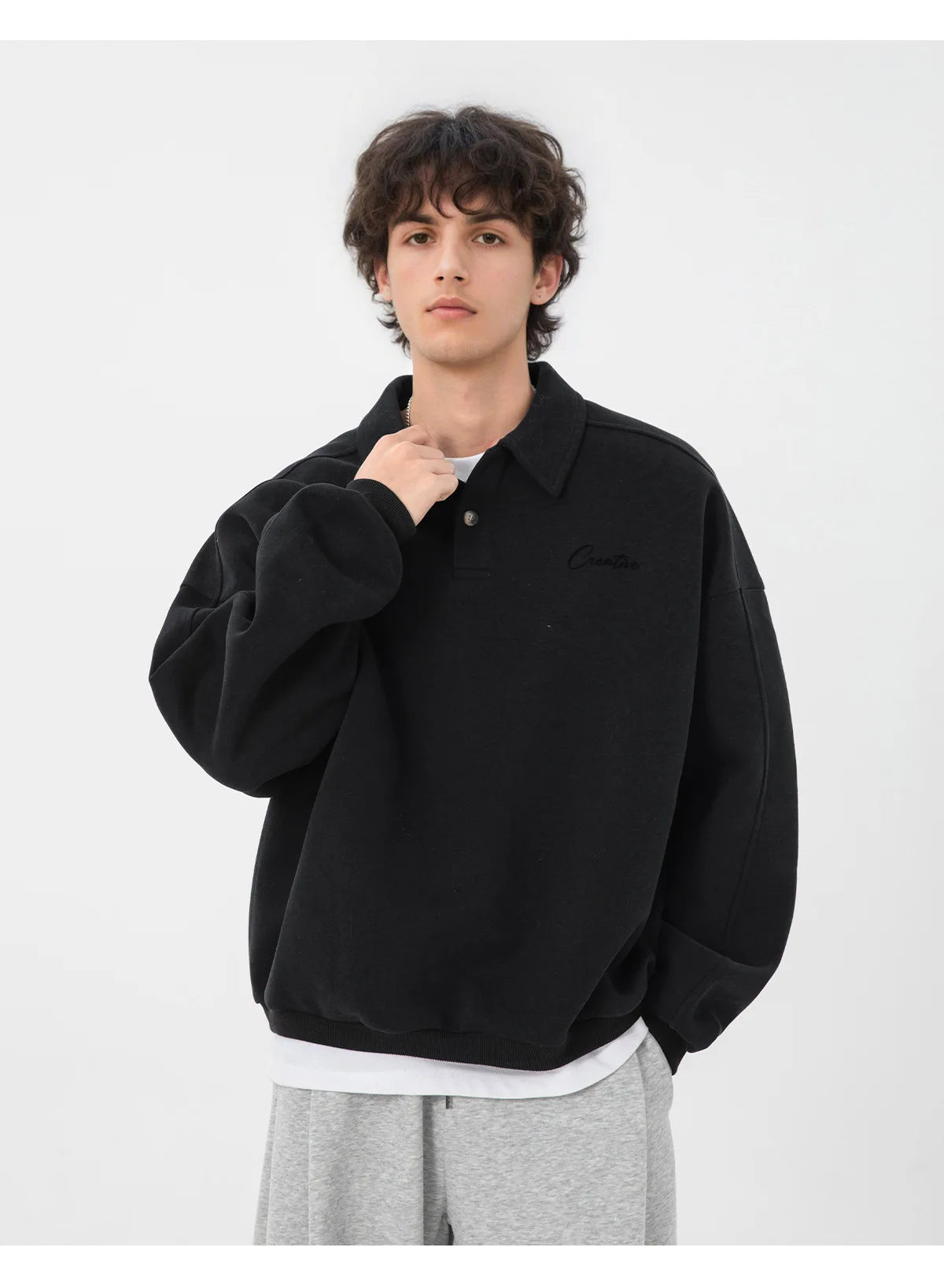 The Creative | Textured Long Sleeve Polo