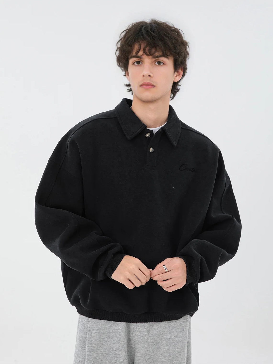 The Creative | Textured Long Sleeve Polo