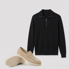half-zip-jumper-suede-loafers-set-ludgate
