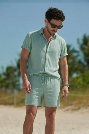men-waffle-knit-shirt-and-shorts-co-ord-set