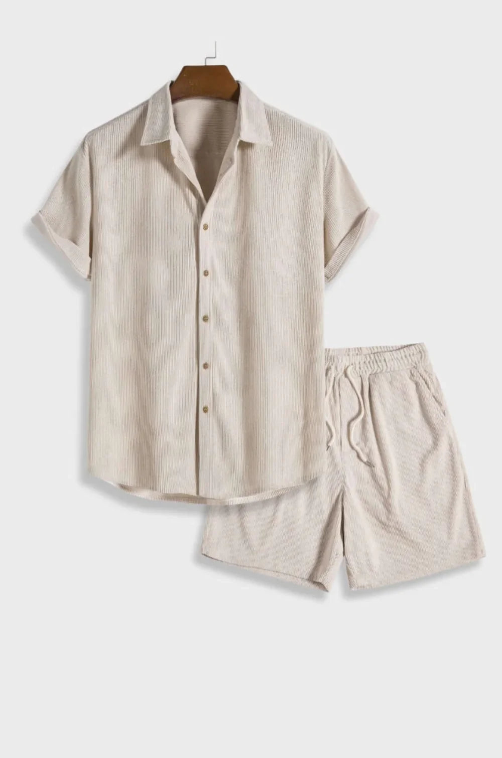 men-waffle-knit-shirt-and-shorts-co-ord-set