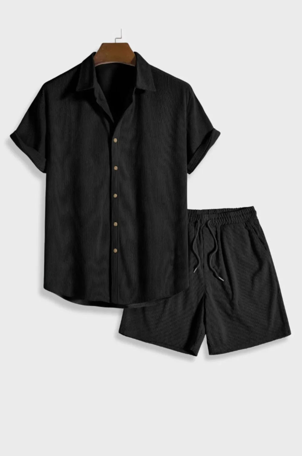 men-waffle-knit-shirt-and-shorts-co-ord-set