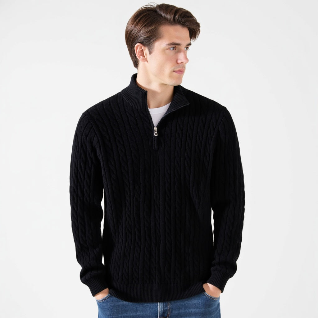 mens-cable-knit-cotton-half-zip-jumper-belsize