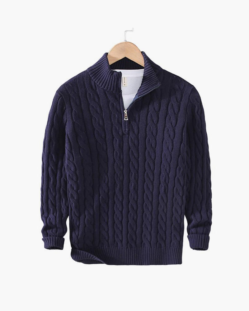 mens-cable-knit-cotton-half-zip-jumper-belsize