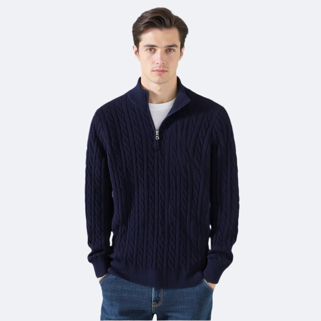 mens-cable-knit-cotton-half-zip-jumper-belsize