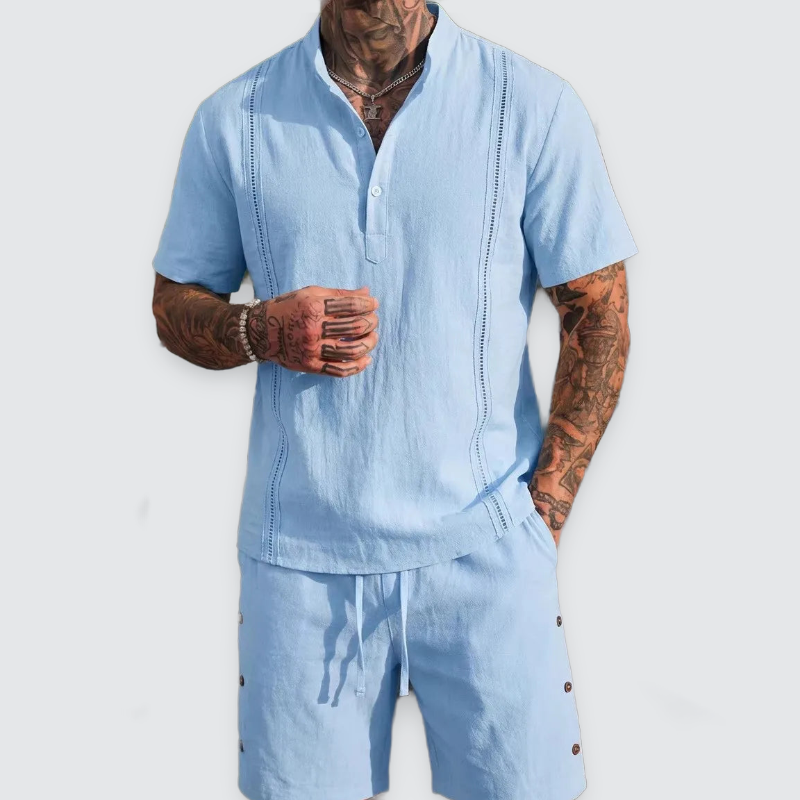 mens-cotton-linen-short-sleeve-shirt-and-shorts-set-the-sandbanks