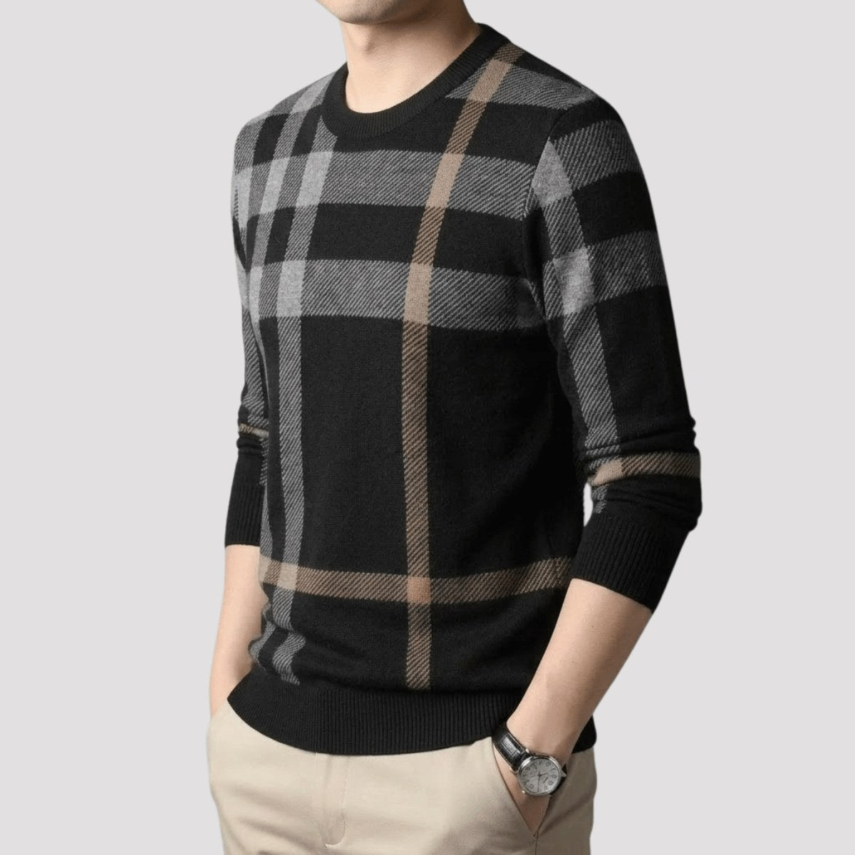 mens-crew-neck-plaid-jumper-swaledale