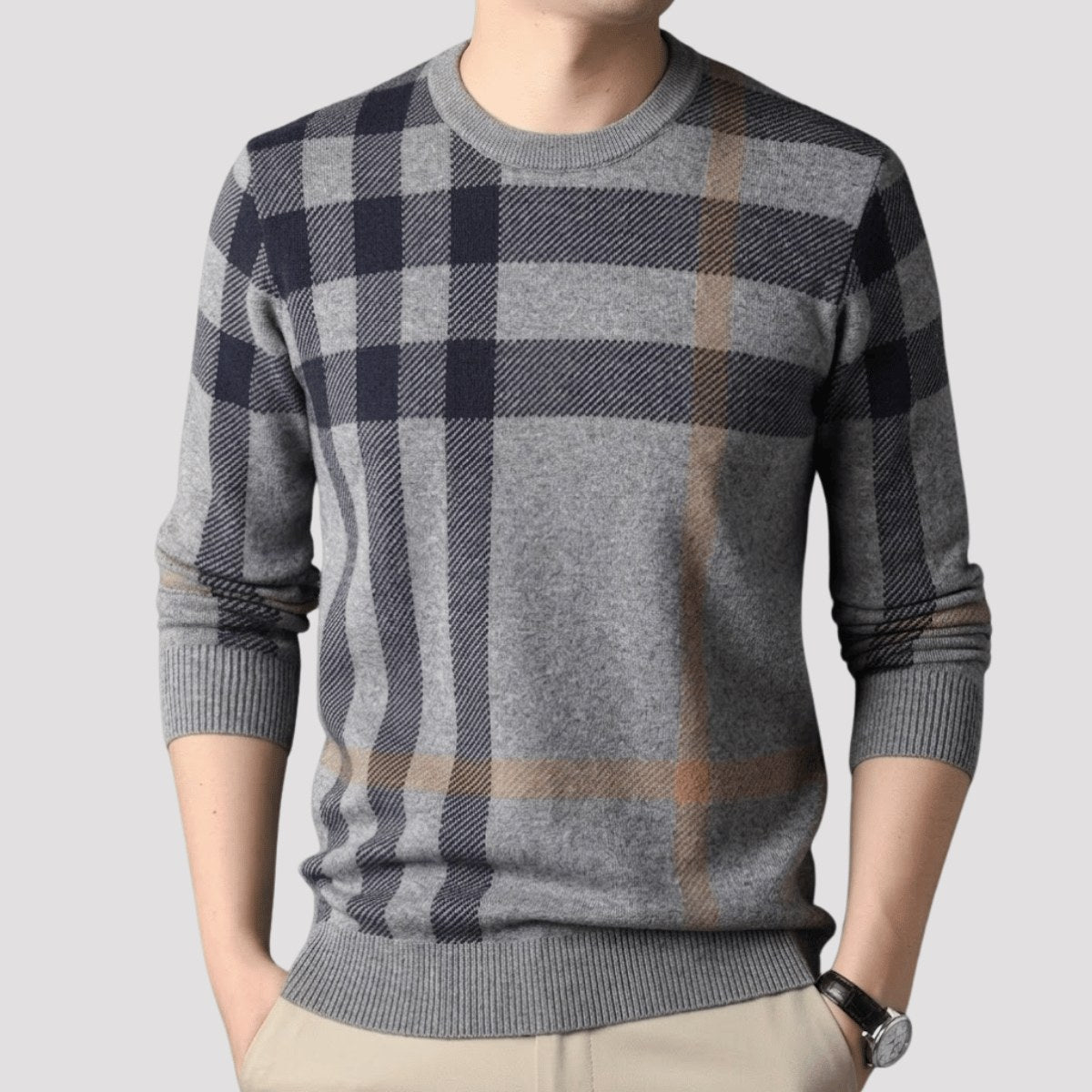 mens-crew-neck-plaid-jumper-swaledale