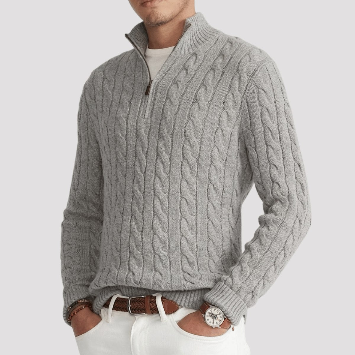 mens-half-zip-cable-knit-jumper-alfriston