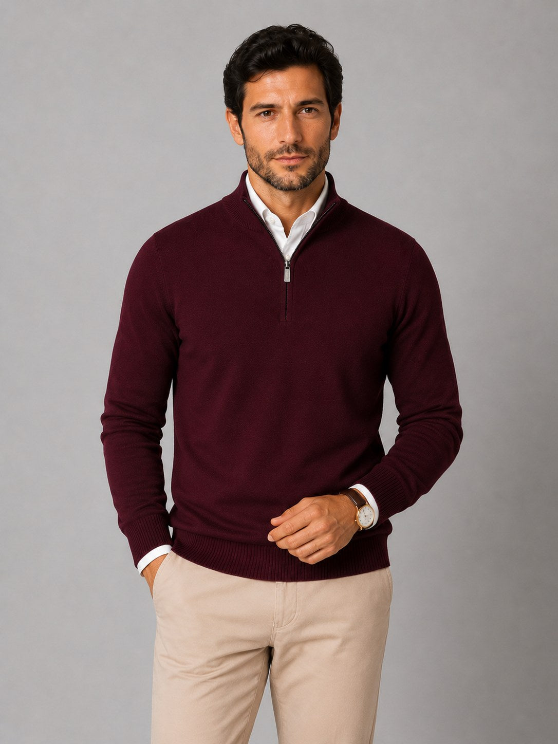 mens-half-zip-cotton-jumper-ludgate