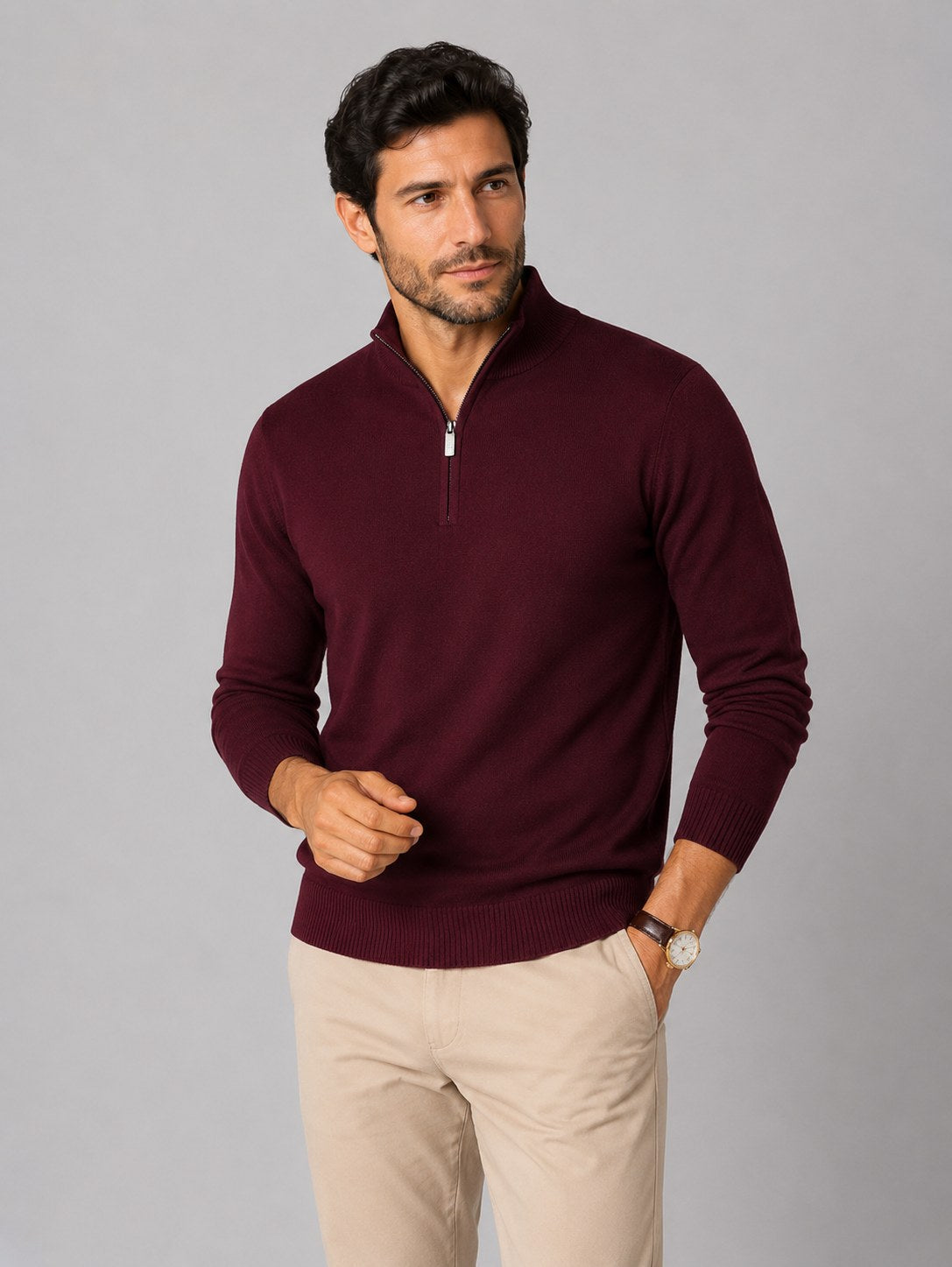 mens-half-zip-cotton-jumper-ludgate