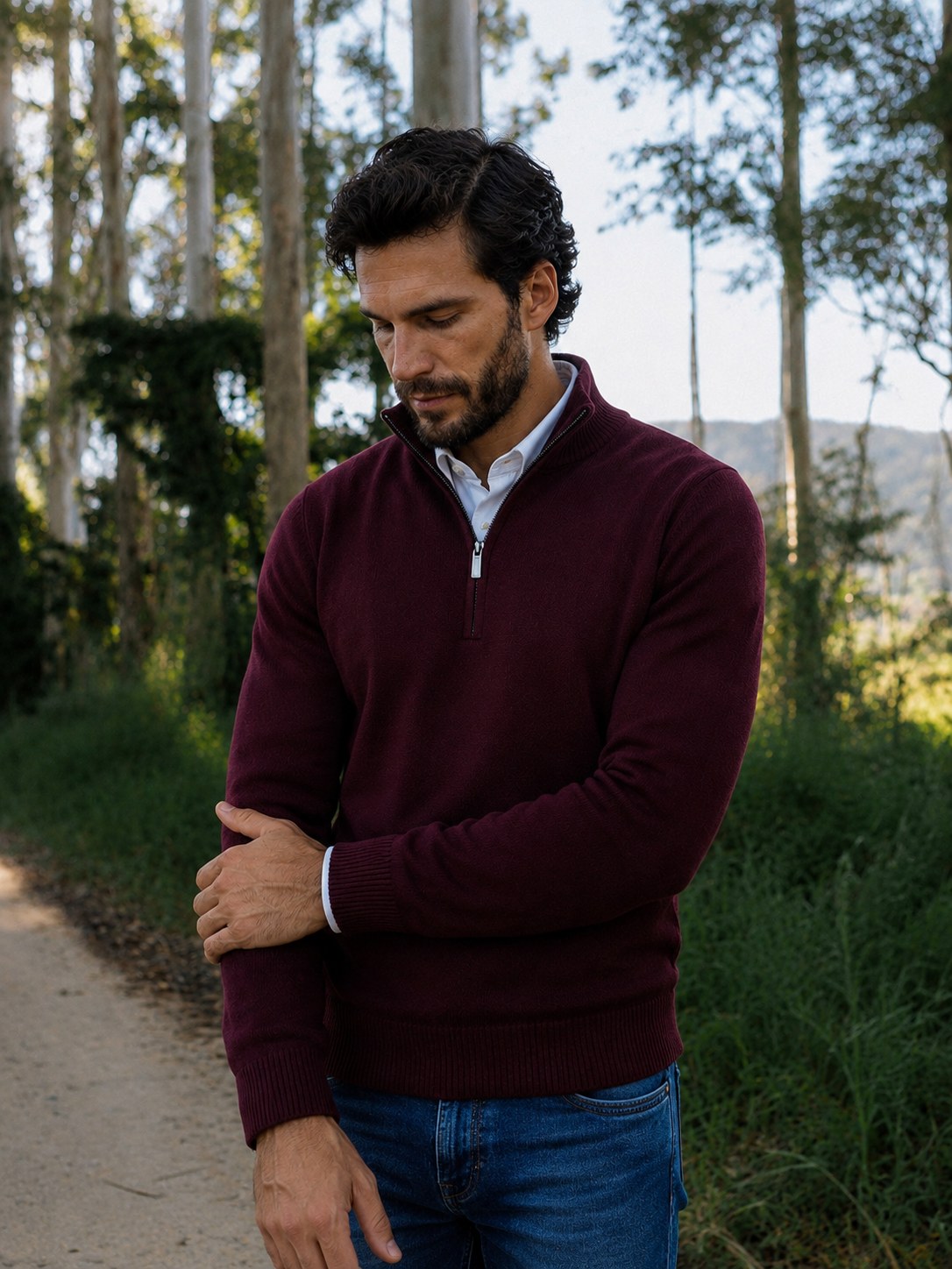 mens-half-zip-cotton-jumper-ludgate