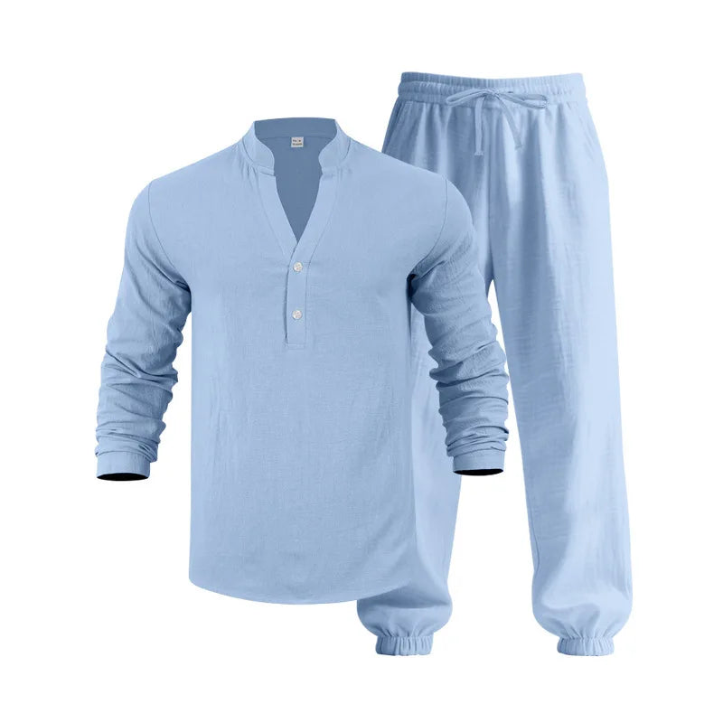 mens-linen-blend-henley-shirt-jogger-trouser-set-the-fowey