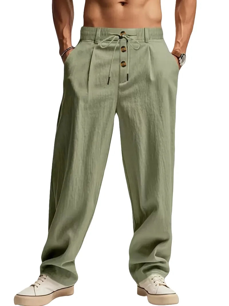 mens-pleated-linen-blend-straight-trousers-bakewell