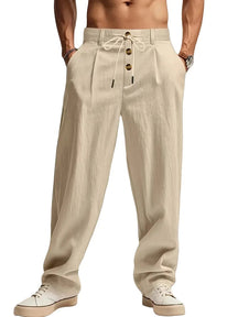 mens-pleated-linen-blend-straight-trousers-bakewell