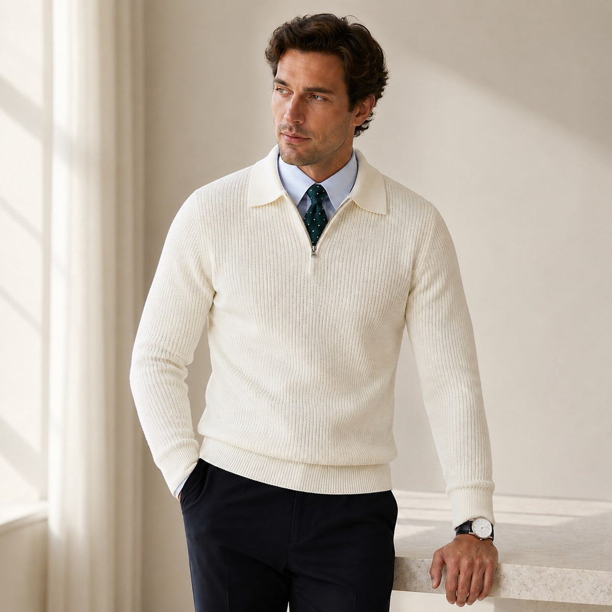 mens-quarter-zip-ribbed-knit-jumper-bramshill