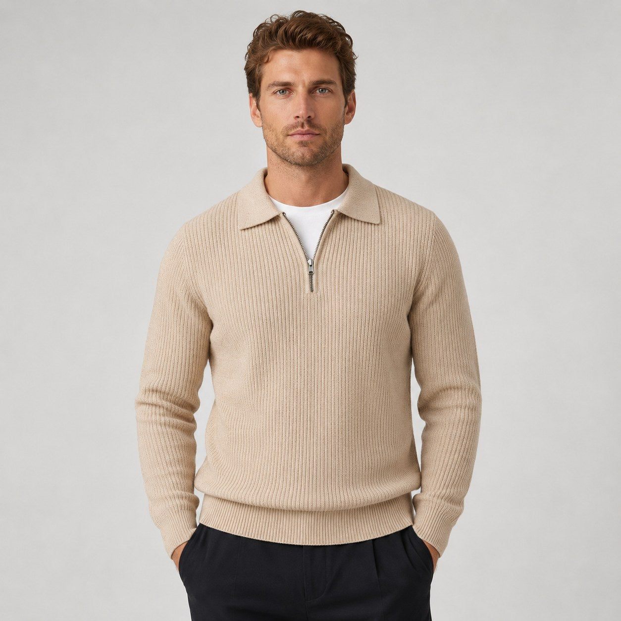 mens-quarter-zip-ribbed-knit-jumper-bramshill
