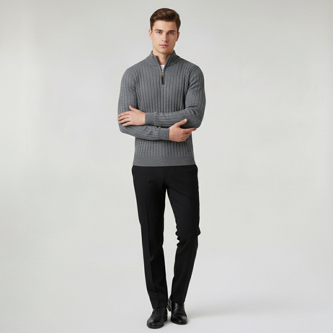 mens-ribbed-half-zip-jumper