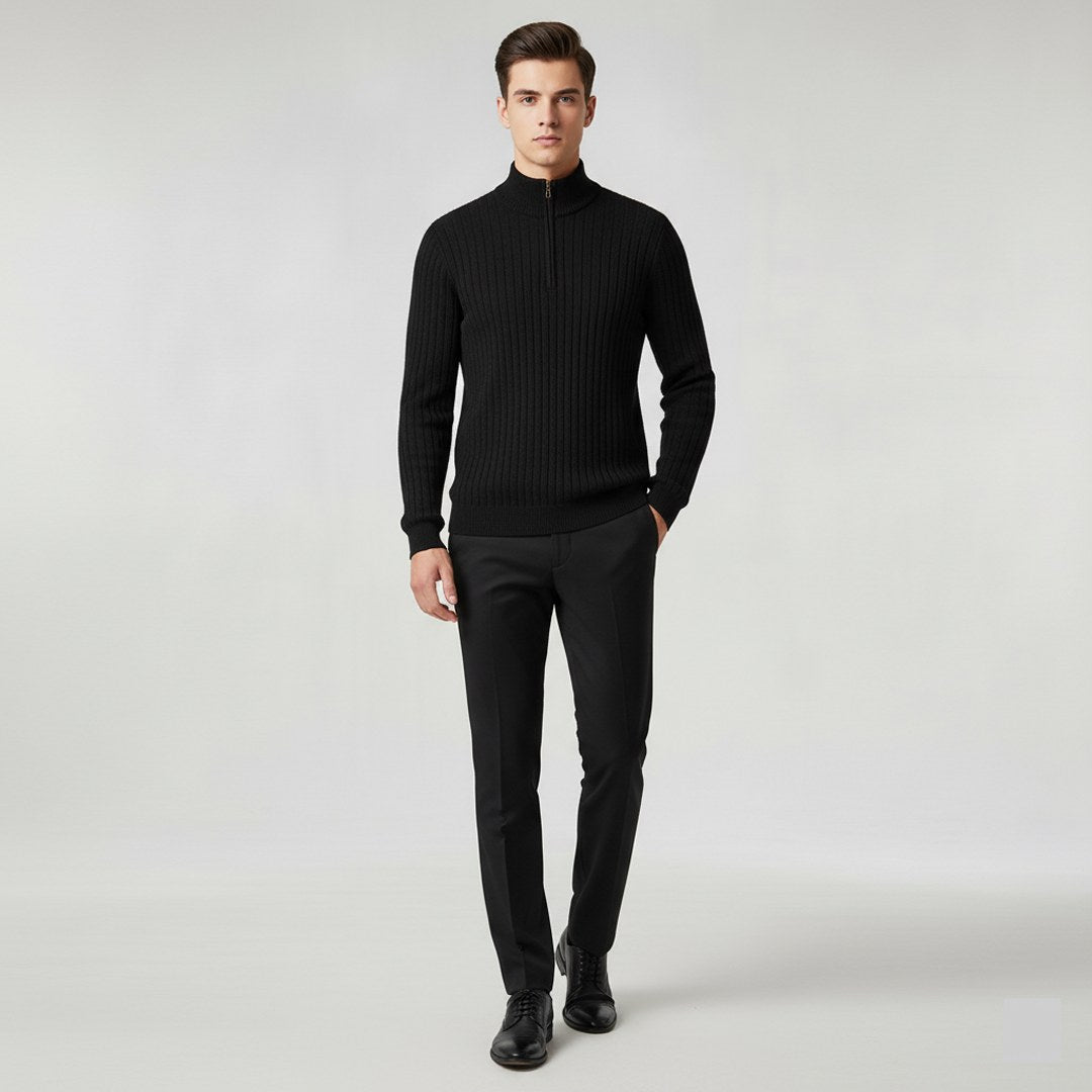 mens-ribbed-half-zip-jumper