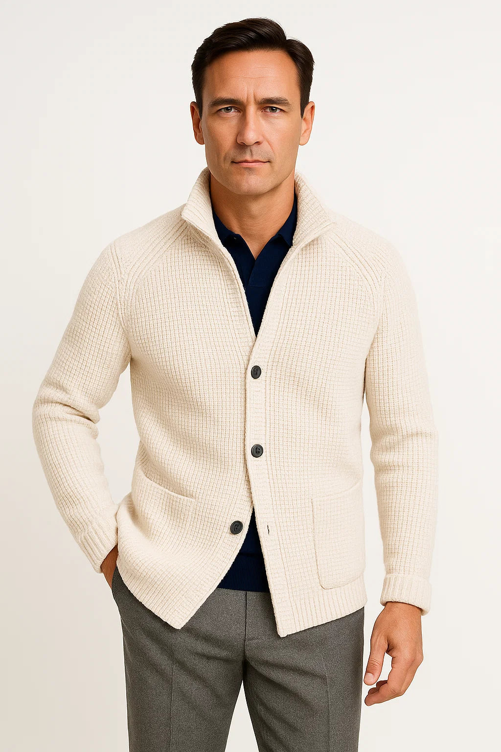 mens-shawl-collar-waffle-knit-cardigan