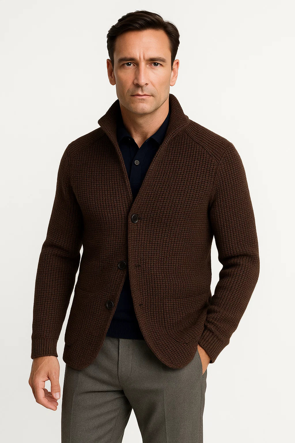 mens-shawl-collar-waffle-knit-cardigan