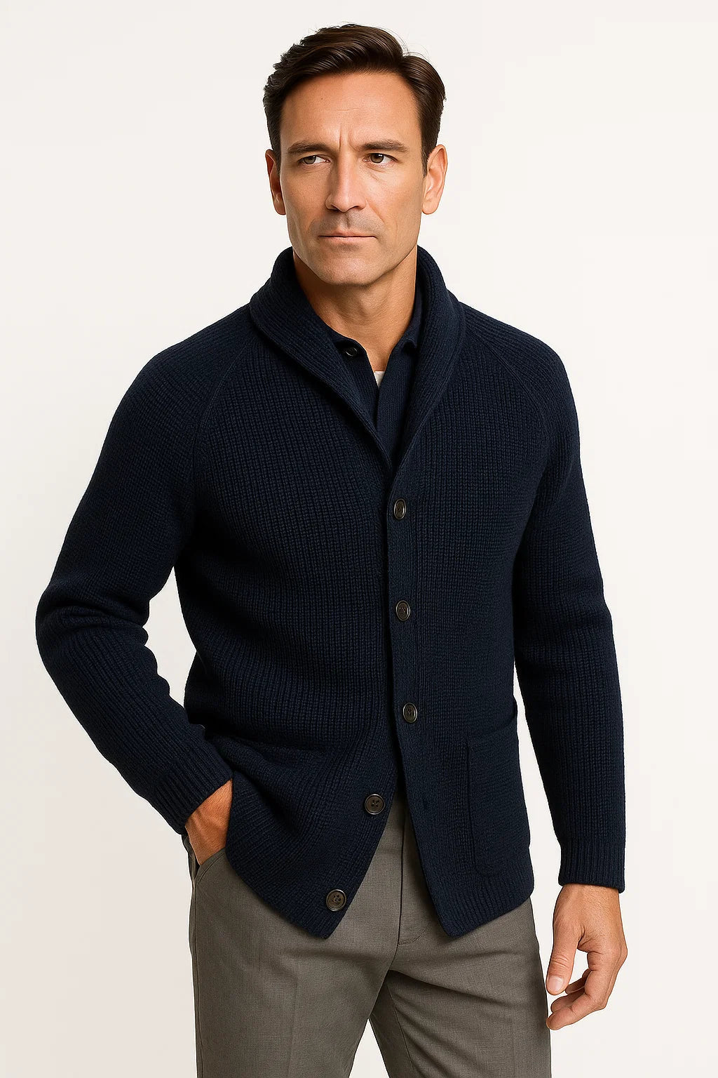 mens-shawl-collar-waffle-knit-cardigan