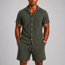 mens-short-sleeve-ribbed-shirt-shorts-co-ord-set-serifos