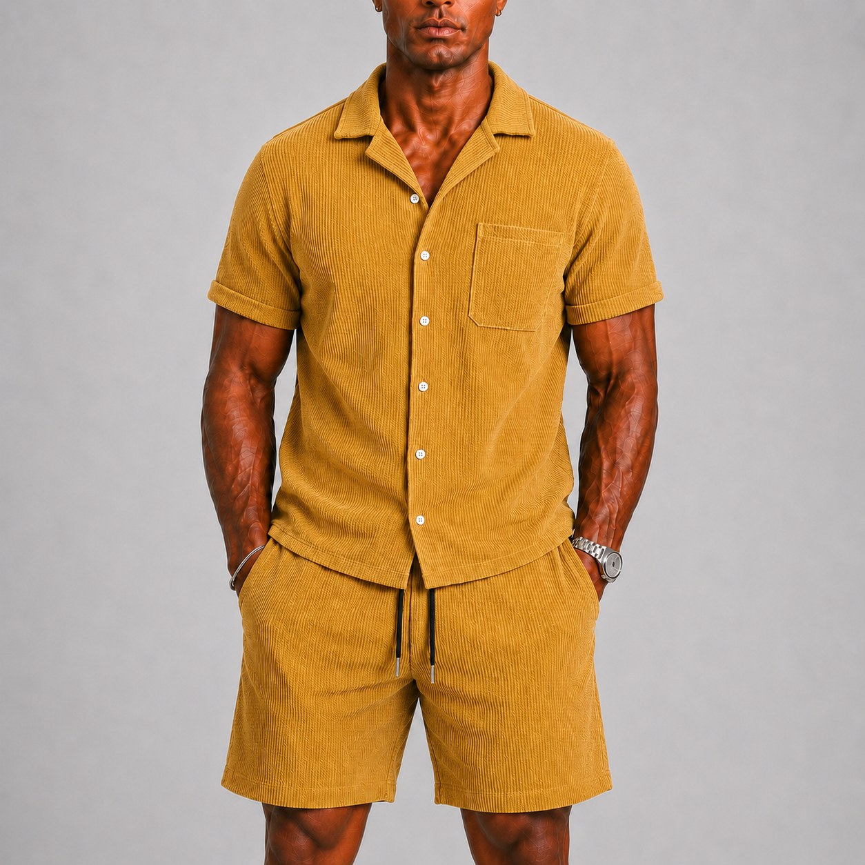 mens-short-sleeve-ribbed-shirt-shorts-co-ord-set-serifos