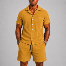 mens-short-sleeve-ribbed-shirt-shorts-co-ord-set-serifos