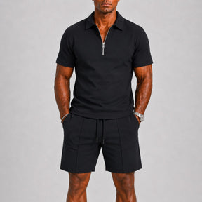 mens-short-sleeve-zip-polo-shirt-shorts-coord-set-formentera