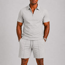 mens-short-sleeve-zip-polo-shirt-shorts-coord-set-formentera