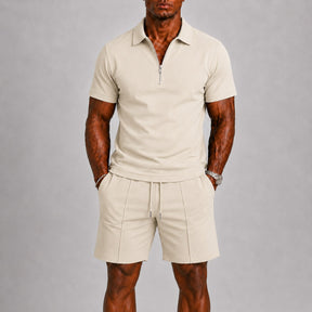 mens-short-sleeve-zip-polo-shirt-shorts-coord-set-formentera