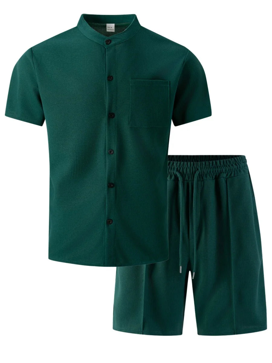 mens-waffle-knit-polyester-shirt-and-shorts-co-ord-set-the-sifnos