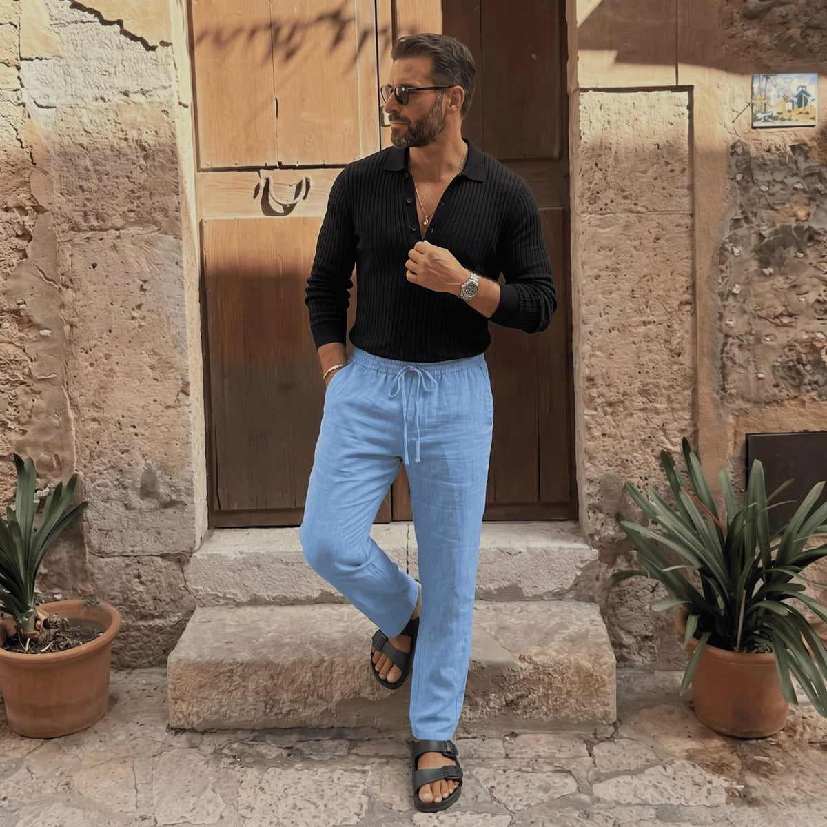 mens-straight-leg-linen-trousers