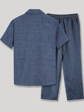 mens-textured-weave-short-sleeve-shirt-trouser-set-the-dartmouth