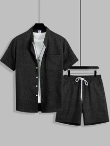 mens-textured-woven-shirt-shorts-set-the-beaulieu