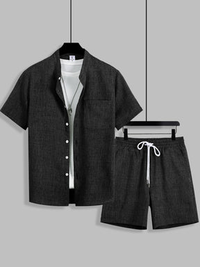 mens-textured-woven-shirt-shorts-set-the-beaulieu