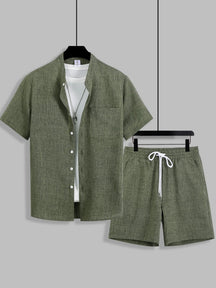 mens-textured-woven-shirt-shorts-set-the-beaulieu