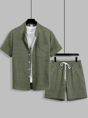 mens-textured-woven-shirt-shorts-set-the-beaulieu