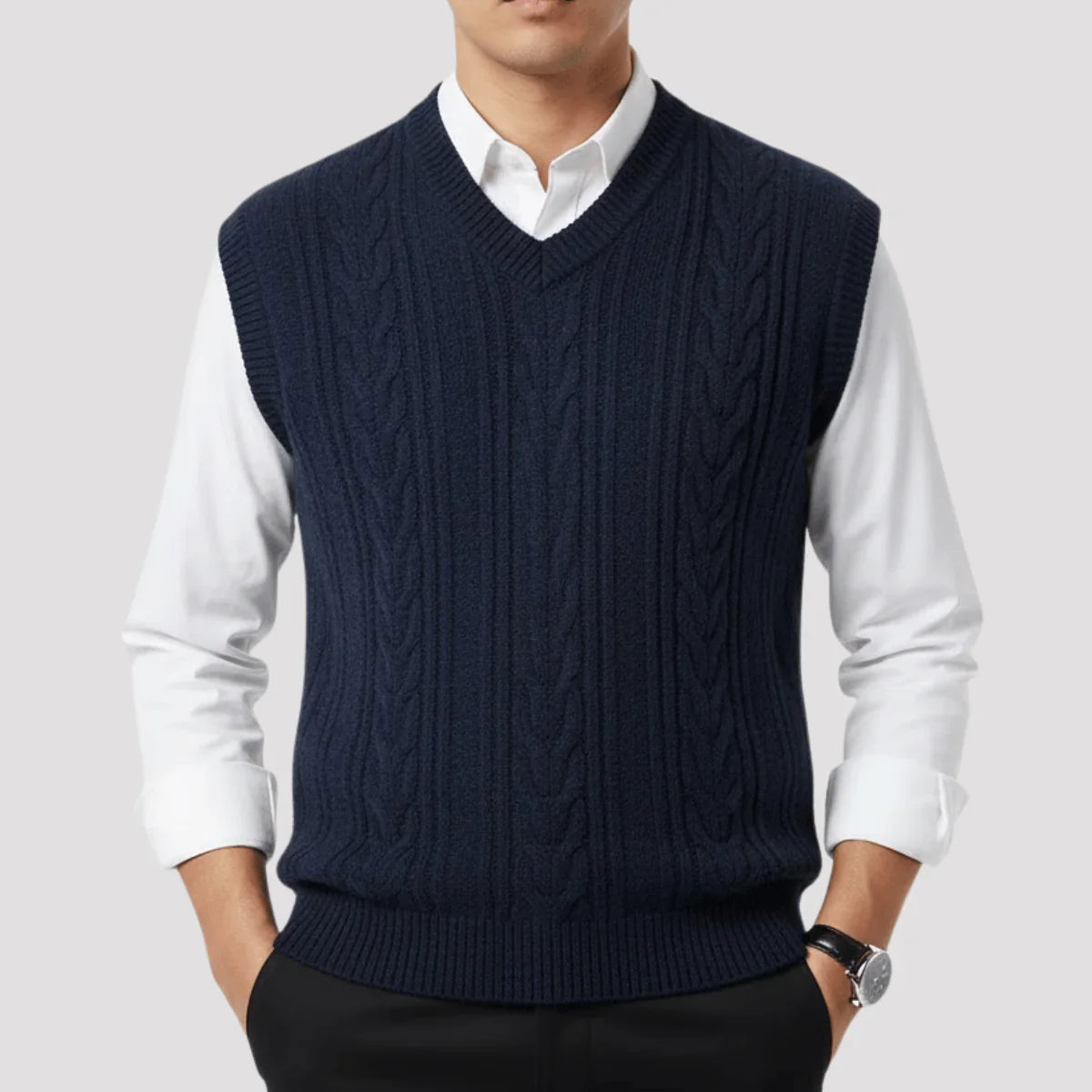 mens-v-neck-cable-knit-jumper-crummock