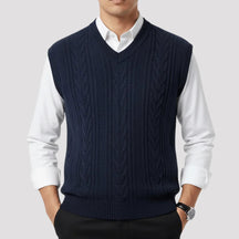mens-v-neck-cable-knit-jumper-crummock